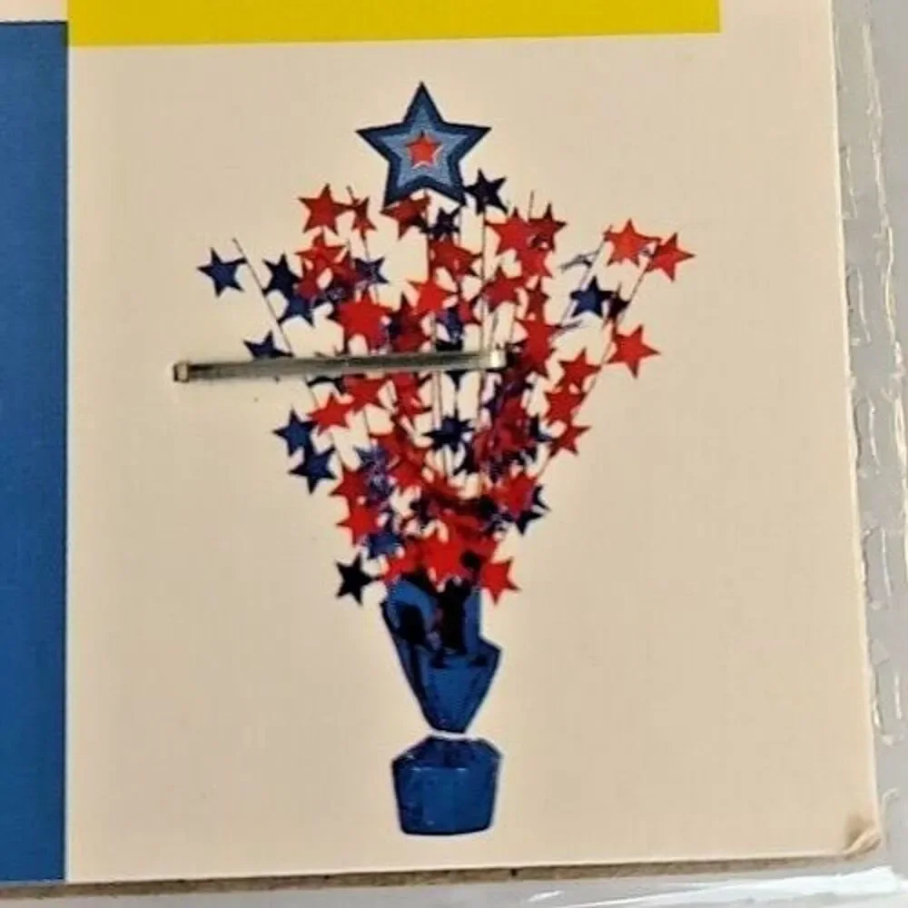Patriotic Balloon Weight Centerpiece Metallic Red Blue Stars USA America Party